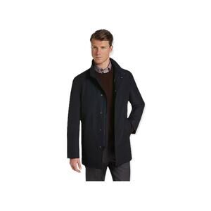 Jos. A. Bank Traveler Insulated Nylon Overcoat 46R Black Quilt Rain Snow Travel